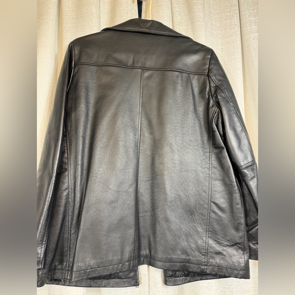 Phase Two size L Men's Black Leather Jacket - Picture 4 of 13